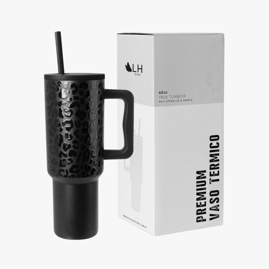 Vaso Térmico Premium 1200 ml Negro Leopardo